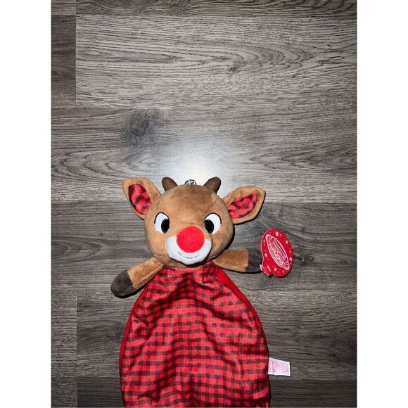 Rudolph The Red Nose Reindeer Lovey Plush Baby Christmas Toy NEW - Picture 3 of 7